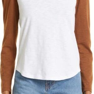 Women's Evereve white and Brown Long Sleeve Top